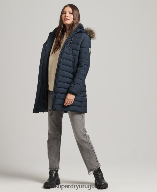 uy Superdry mujer chamarra acolchada de pelo sintético con capucha Armada DT2N8Z3605 ropa