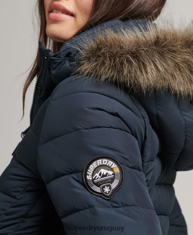 uy Superdry mujer chamarra acolchada de pelo sintético con capucha Armada DT2N8Z3605 ropa
