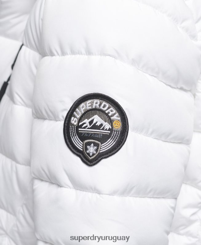 uy Superdry mujer chamarra acolchada de pelo sintético con capucha blanco DT2N8Z3606 ropa