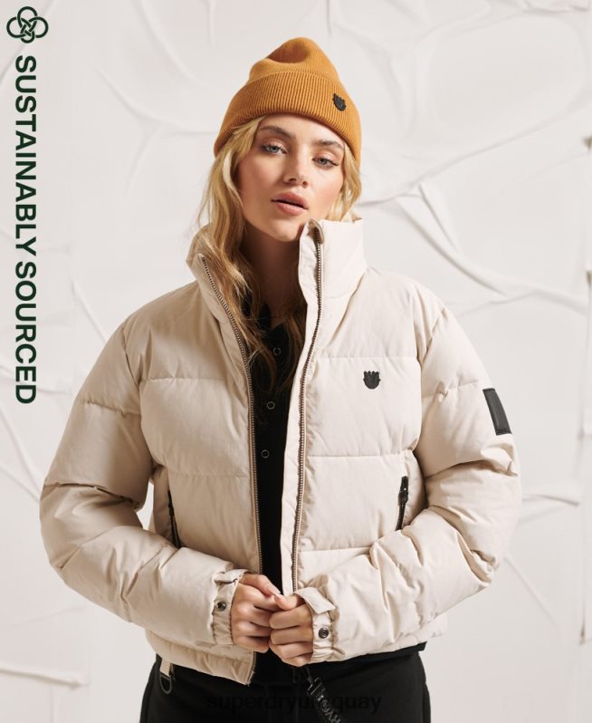 uy Superdry mujer chamarra acolchada de plumas yama no kami gris claro DT2N8Z5730 ropa