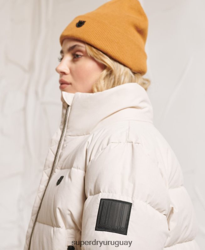uy Superdry mujer chamarra acolchada de plumas yama no kami gris claro DT2N8Z5730 ropa