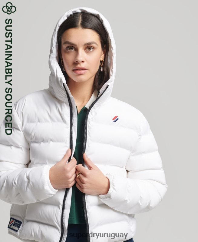 uy Superdry mujer chamarra acolchada para todas las estaciones blanco DT2N8Z5603 ropa