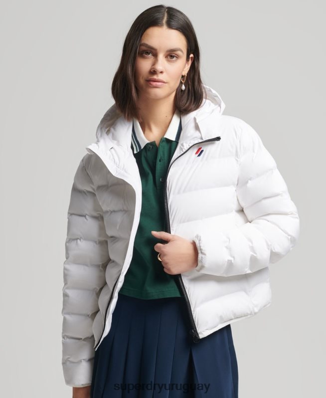 uy Superdry mujer chamarra acolchada para todas las estaciones blanco DT2N8Z5603 ropa