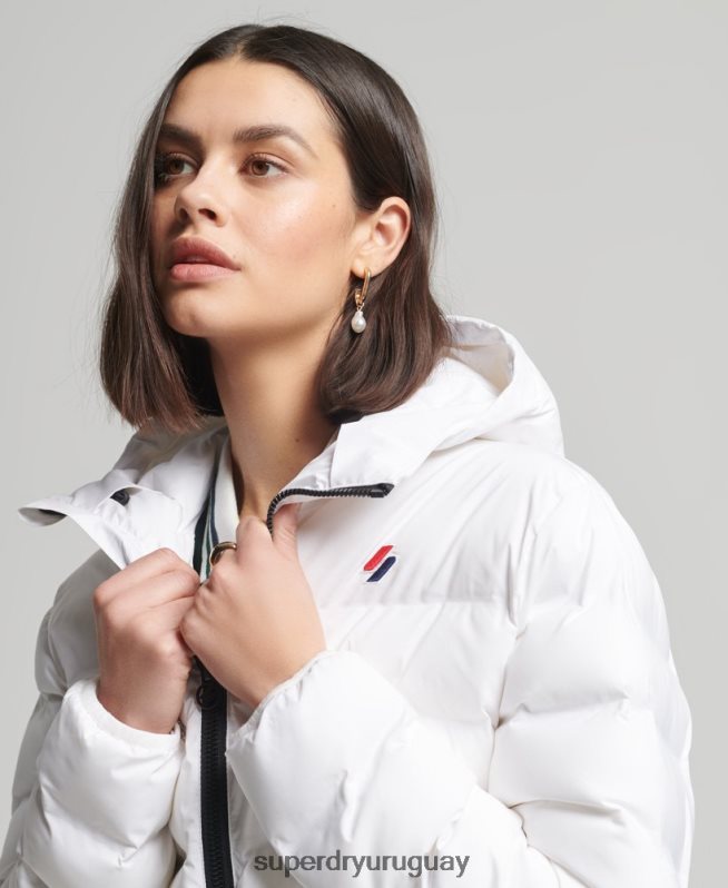 uy Superdry mujer chamarra acolchada para todas las estaciones blanco DT2N8Z5603 ropa