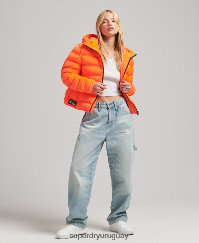 uy Superdry mujer chamarra acolchada para todas las estaciones coral DT2N8Z3635 ropa