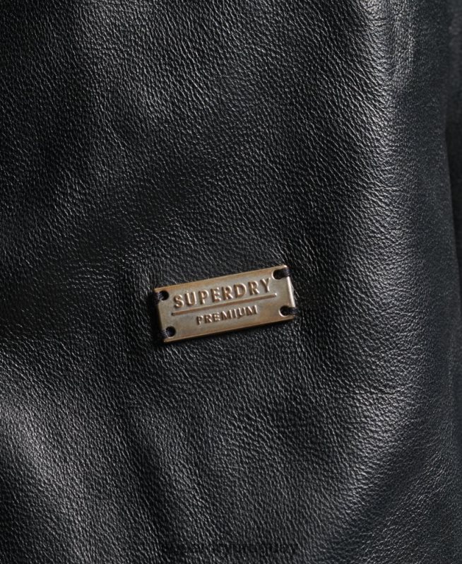 uy Superdry mujer chamarra biker de cuero rylee negro DT2N8Z3735 ropa