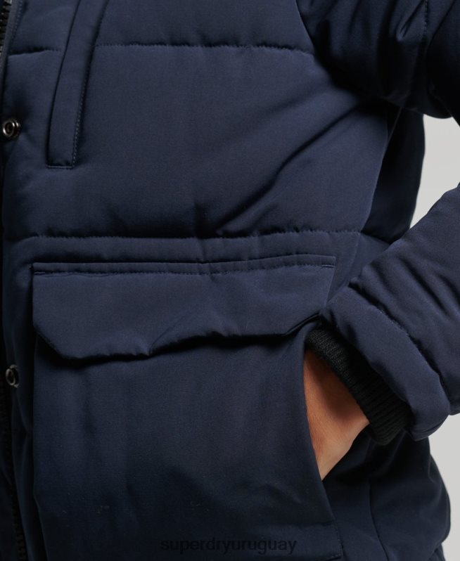 uy Superdry mujer chamarra bomber acolchada Everest con capucha Armada DT2N8Z3752 ropa