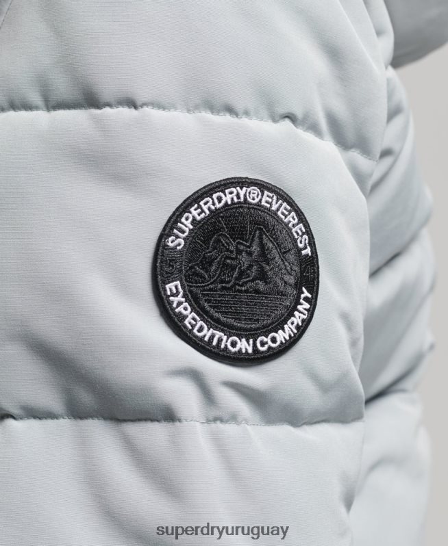 uy Superdry mujer chamarra bomber acolchada Everest con capucha azul claro DT2N8Z3736 ropa