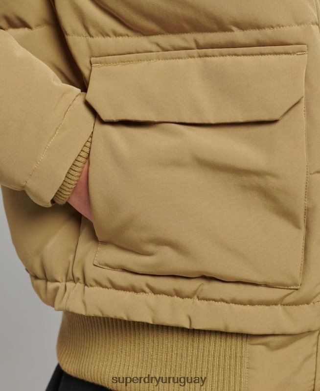 uy Superdry mujer chamarra bomber acolchada Everest con capucha broncearse DT2N8Z3749 ropa