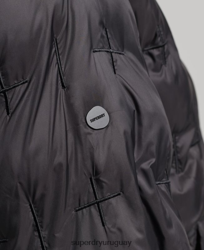 uy Superdry mujer chamarra bomber bordada negro DT2N8Z5446 ropa