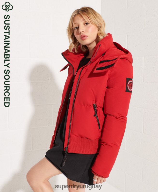 uy Superdry mujer chamarra bomber código everest rojo DT2N8Z5494 ropa