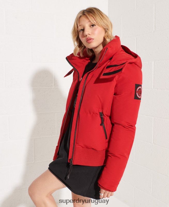 uy Superdry mujer chamarra bomber código everest rojo DT2N8Z5494 ropa