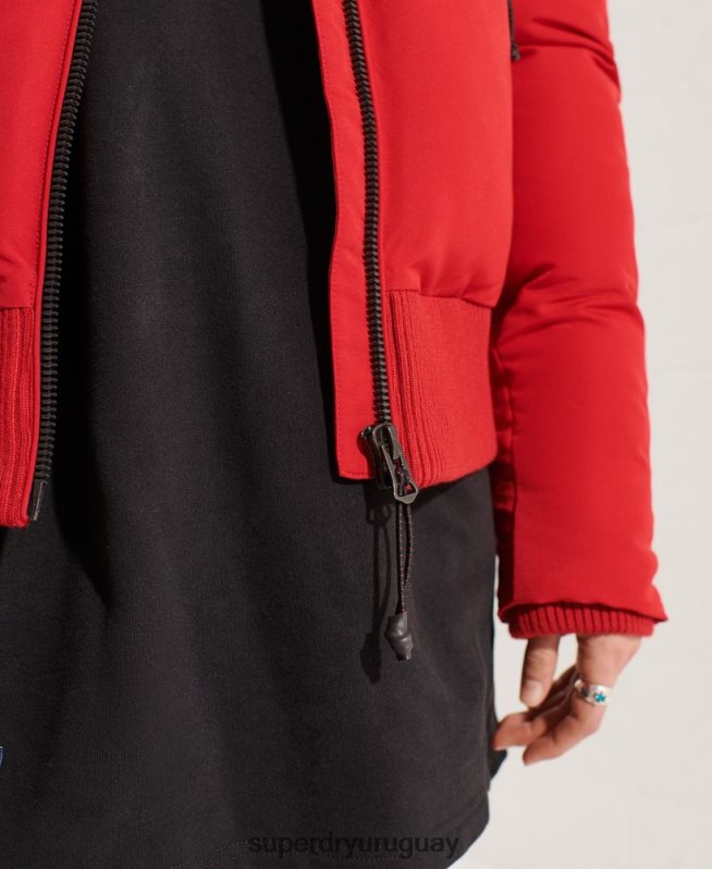 uy Superdry mujer chamarra bomber código everest rojo DT2N8Z5494 ropa