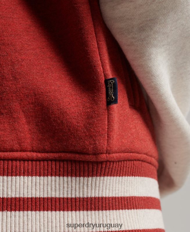 uy Superdry mujer chamarra bomber con logo vintage rojo DT2N8Z3317 ropa