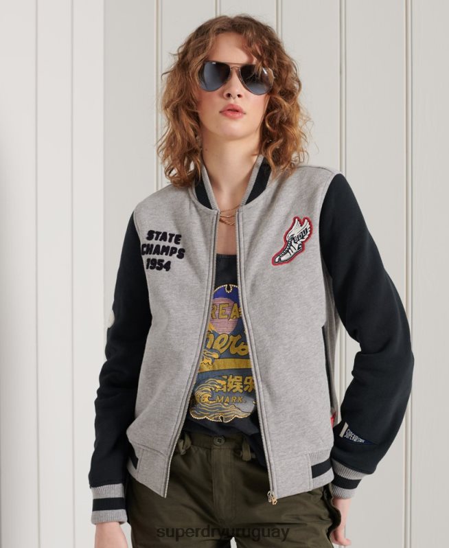 uy Superdry mujer chamarra bomber de béisbol con guión universitario Armada DT2N8Z6006 ropa