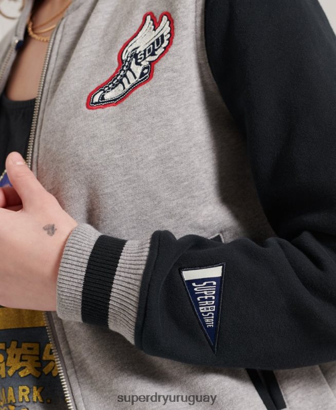uy Superdry mujer chamarra bomber de béisbol con guión universitario Armada DT2N8Z6006 ropa