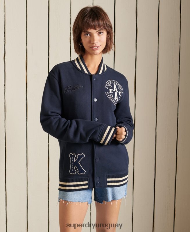 uy Superdry mujer chamarra bomber de jersey universitario extragrande Armada DT2N8Z6026 ropa