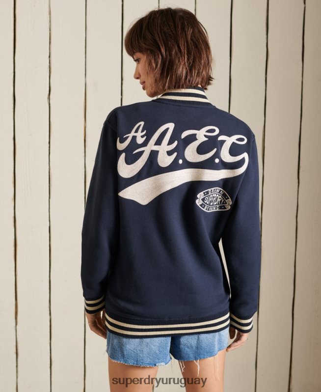 uy Superdry mujer chamarra bomber de jersey universitario extragrande Armada DT2N8Z6026 ropa