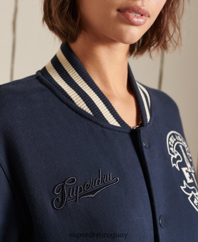 uy Superdry mujer chamarra bomber de jersey universitario extragrande Armada DT2N8Z6026 ropa