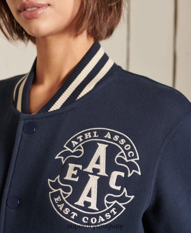 uy Superdry mujer chamarra bomber de jersey universitario extragrande Armada DT2N8Z6026 ropa