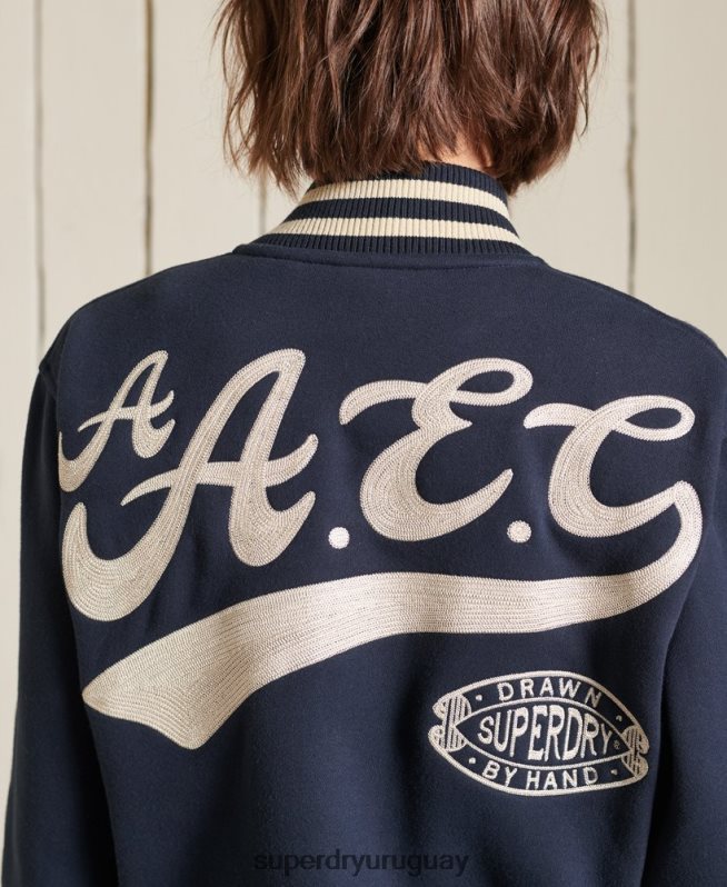 uy Superdry mujer chamarra bomber de jersey universitario extragrande Armada DT2N8Z6026 ropa