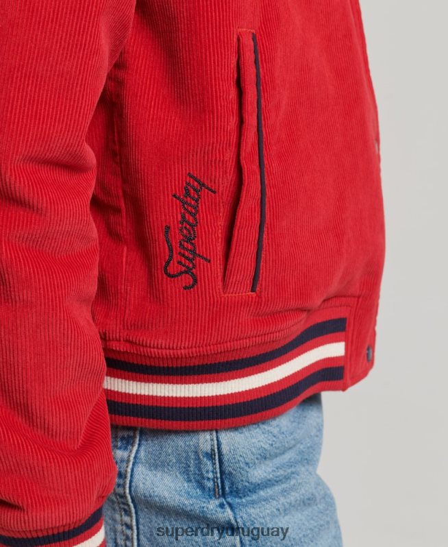 uy Superdry mujer chamarra bomber de pana rojo DT2N8Z5580 ropa