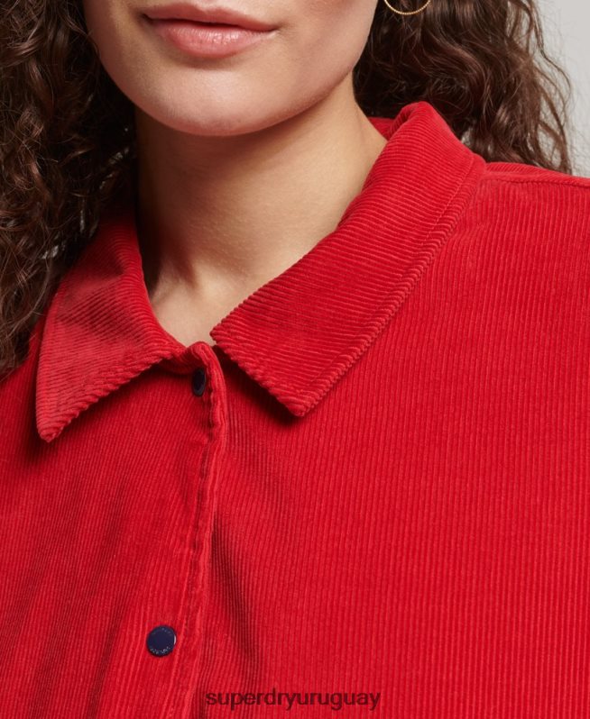 uy Superdry mujer chamarra bomber de pana rojo DT2N8Z5580 ropa