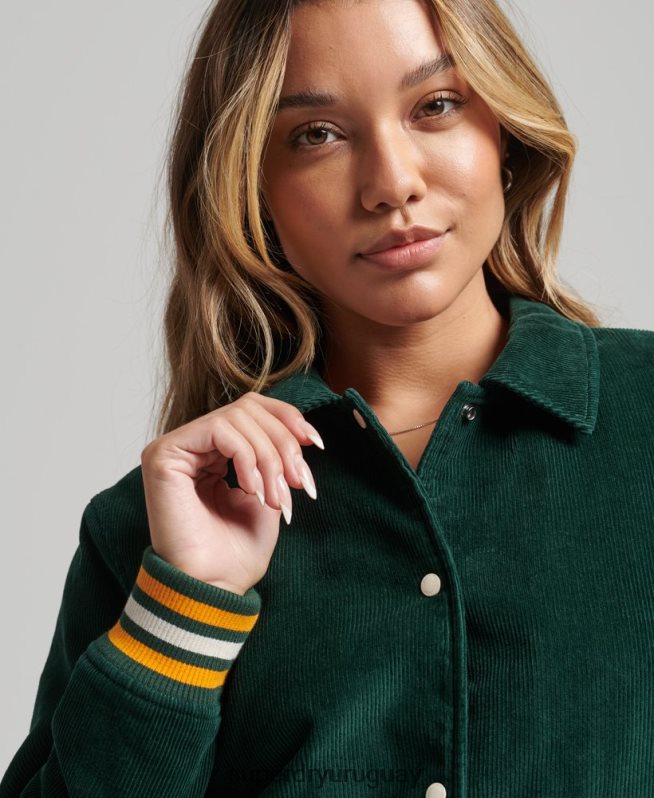 uy Superdry mujer chamarra bomber de pana verde DT2N8Z5618 ropa