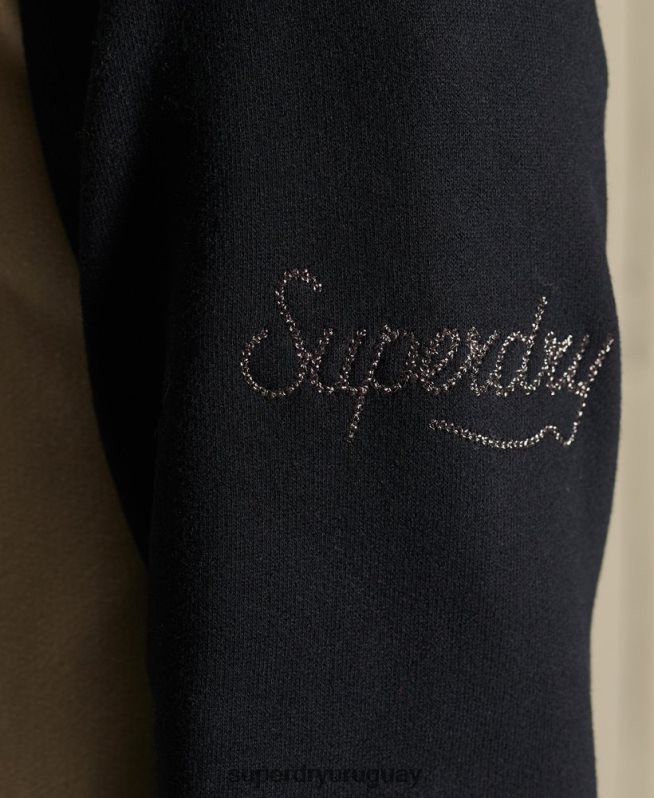 uy Superdry mujer chamarra bomber de punto con líneas cruzadas gris claro DT2N8Z5825 ropa