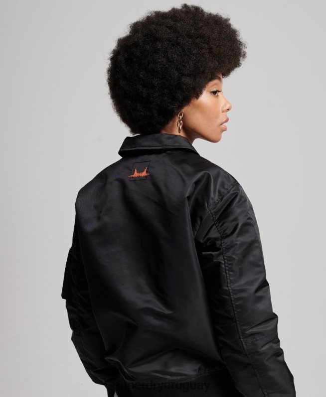uy Superdry mujer chamarra bomber energía ma2 negro DT2N8Z5420 ropa