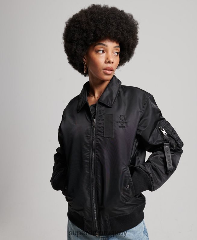 uy Superdry mujer chamarra bomber energía ma2 negro DT2N8Z5420 ropa