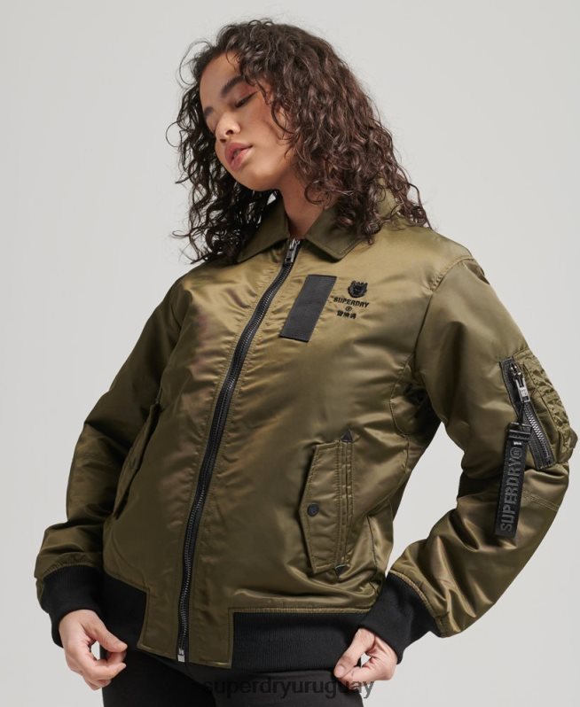 uy Superdry mujer chamarra bomber energía ma2 verde DT2N8Z5508 ropa