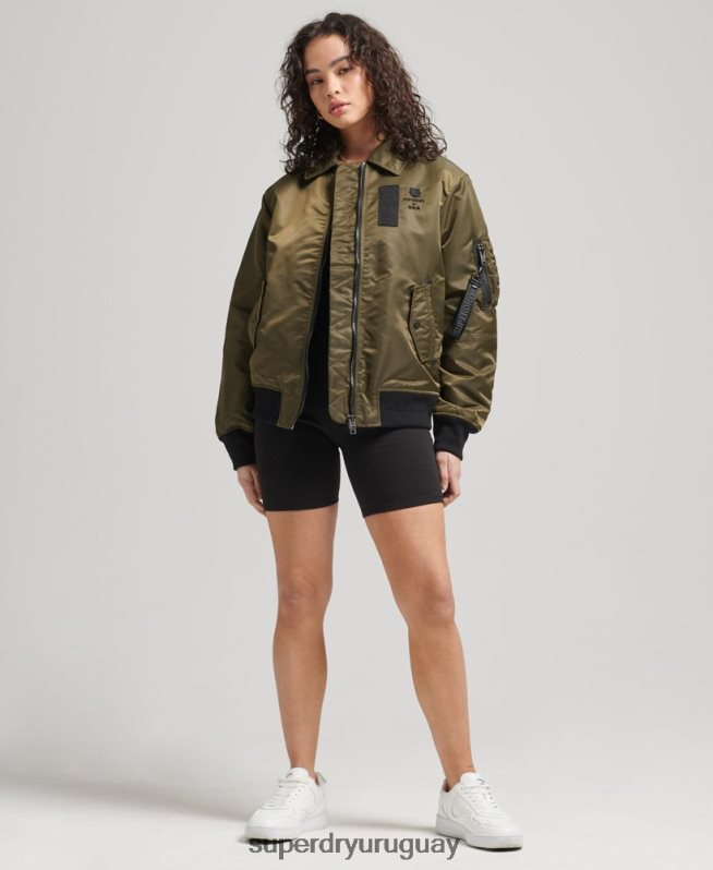 uy Superdry mujer chamarra bomber energía ma2 verde DT2N8Z5508 ropa
