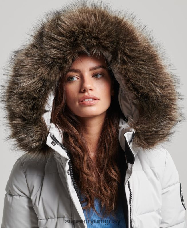 uy Superdry mujer chamarra bomber everest ella gris claro DT2N8Z5468 ropa