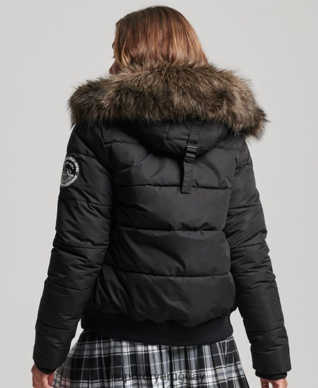 uy Superdry mujer chamarra bomber everest ella negro DT2N8Z5465 ropa