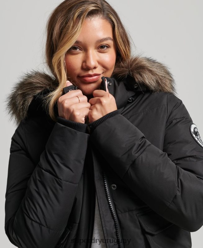 uy Superdry mujer chamarra bomber everest ella negro DT2N8Z5465 ropa