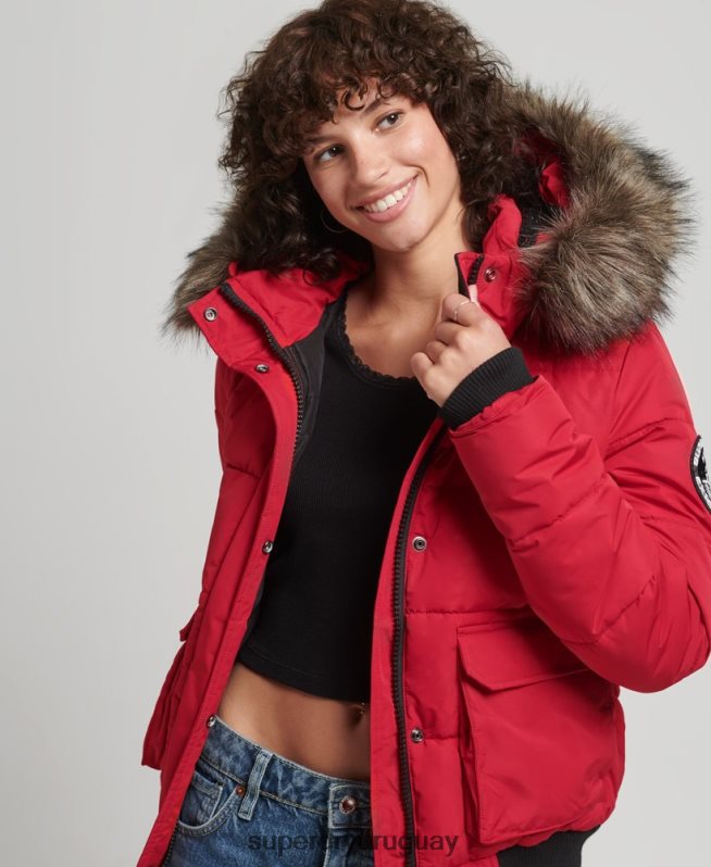 uy Superdry mujer chamarra bomber everest ella rojo DT2N8Z5517 ropa