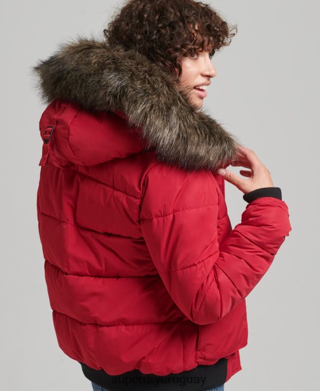 uy Superdry mujer chamarra bomber everest ella rojo DT2N8Z5517 ropa