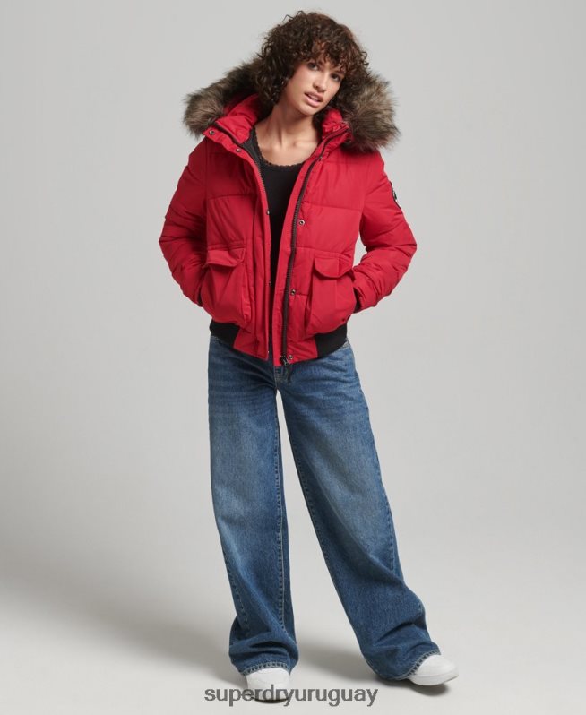 uy Superdry mujer chamarra bomber everest ella rojo DT2N8Z5517 ropa