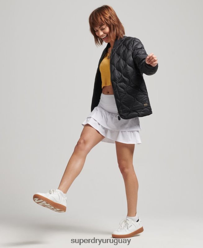 uy Superdry mujer chamarra bomber oversize con forro gris oscuro DT2N8Z5724 ropa