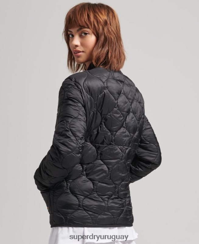 uy Superdry mujer chamarra bomber oversize con forro gris oscuro DT2N8Z5724 ropa