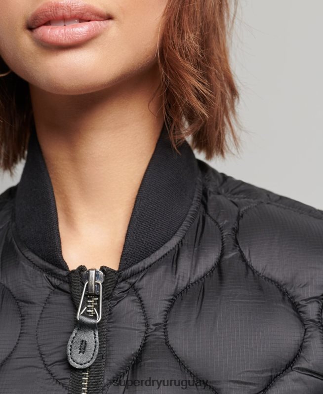 uy Superdry mujer chamarra bomber oversize con forro gris oscuro DT2N8Z5724 ropa