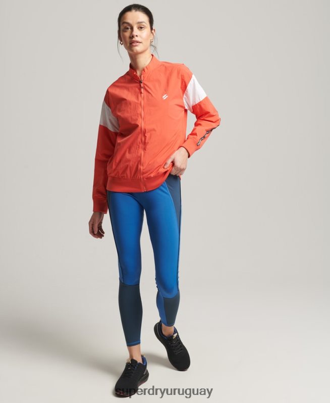 uy Superdry mujer chamarra bomber oversize de tren coral DT2N8Z5489 ropa
