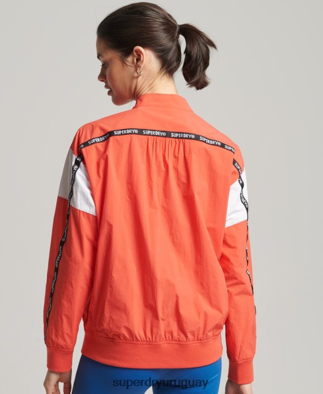 uy Superdry mujer chamarra bomber oversize de tren coral DT2N8Z5489 ropa