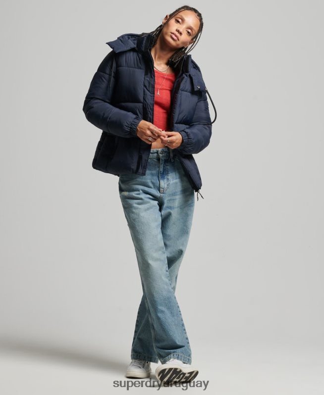 uy Superdry mujer chamarra capitonada con capucha Armada DT2N8Z3689 ropa