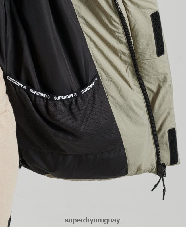 uy Superdry mujer chamarra capitonada con capucha verde DT2N8Z3574 ropa