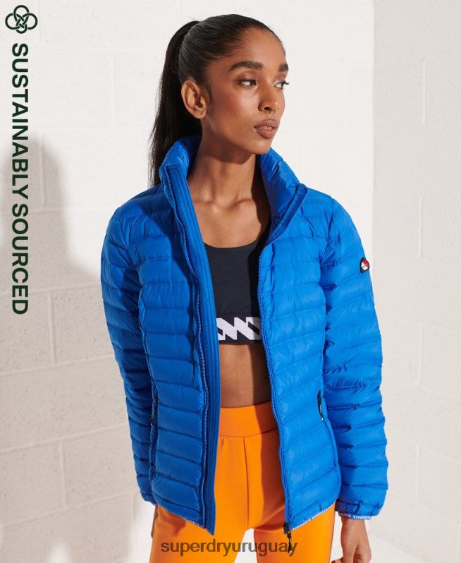 uy Superdry mujer chamarra capitonada de plumas azul DT2N8Z5708 ropa