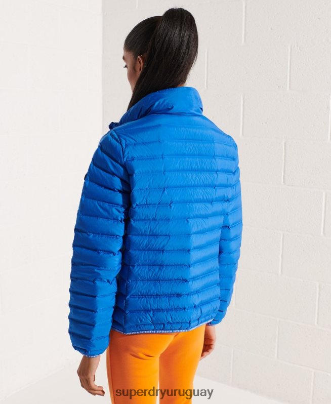 uy Superdry mujer chamarra capitonada de plumas azul DT2N8Z5708 ropa