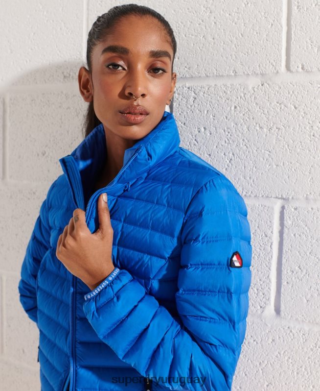 uy Superdry mujer chamarra capitonada de plumas azul DT2N8Z5708 ropa