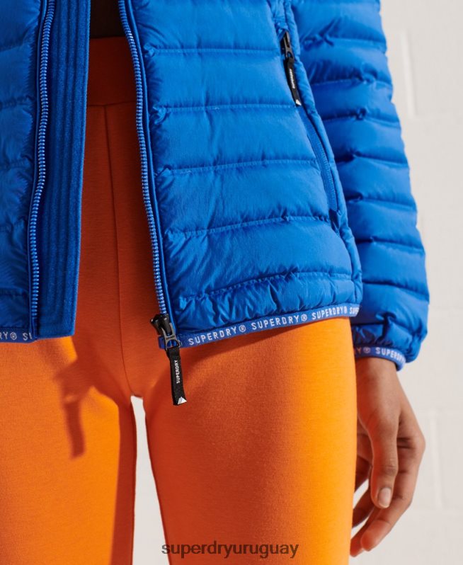 uy Superdry mujer chamarra capitonada de plumas azul DT2N8Z5708 ropa